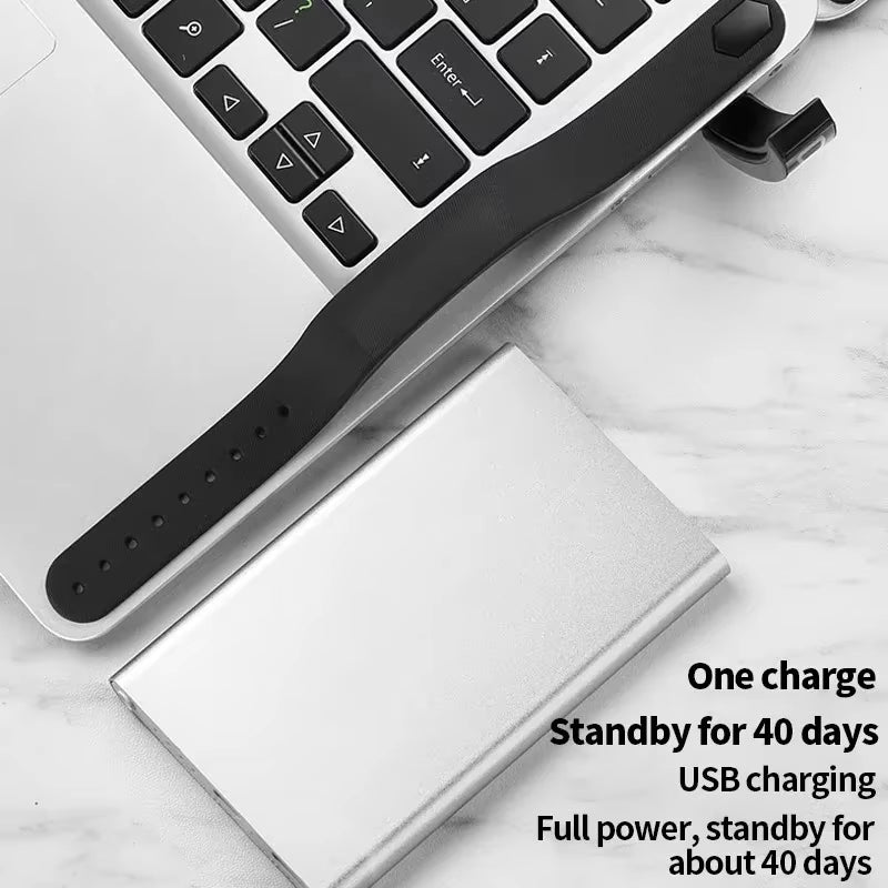 W5Sv Smart Bracelet Vibration Alarm Clock Reminder Sleep Monitoring 24 Hours Pedometer Rechargeable Bracelet